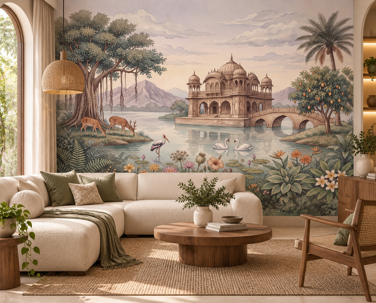 The Enchanted Lake Palace Wall Mural-RJM09