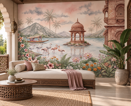Der Pavillon am Flamingosee Wandbild-RJM15