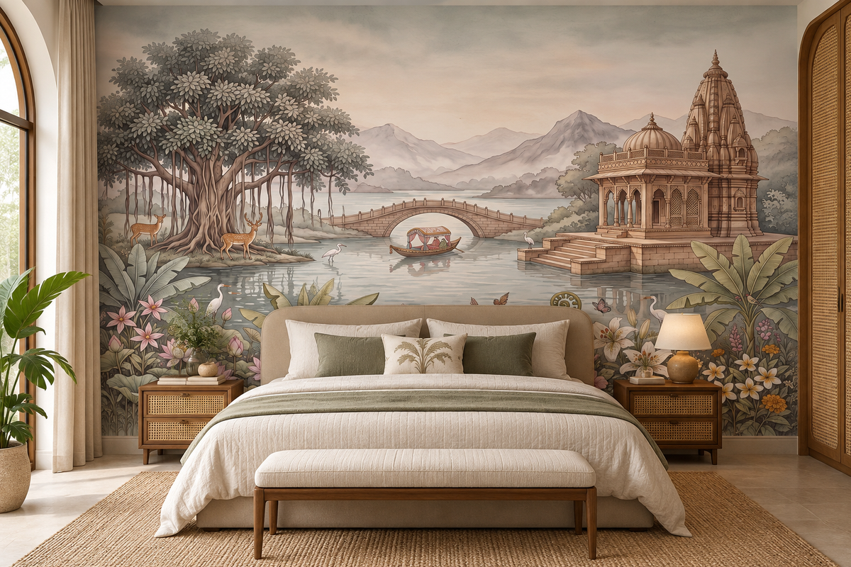 Papier peint panoramique mural « Jardin du palais céleste »-RJM16