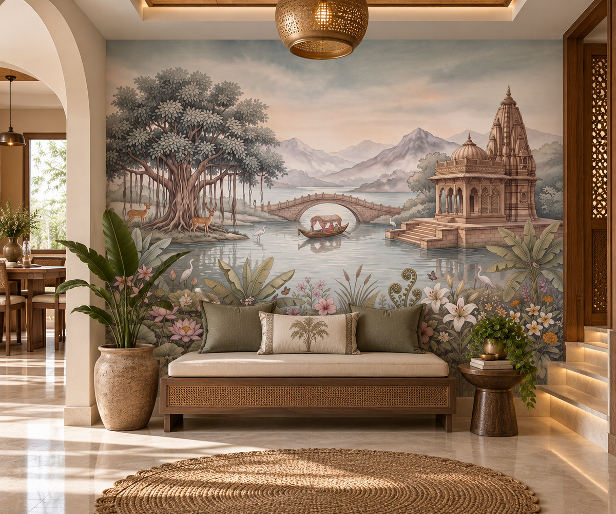 Papier peint panoramique mural « Jardin du palais céleste »-RJM16