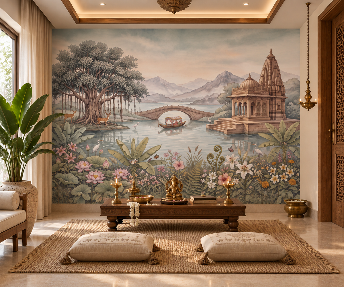 Papier peint panoramique mural « Jardin du palais céleste »-RJM16