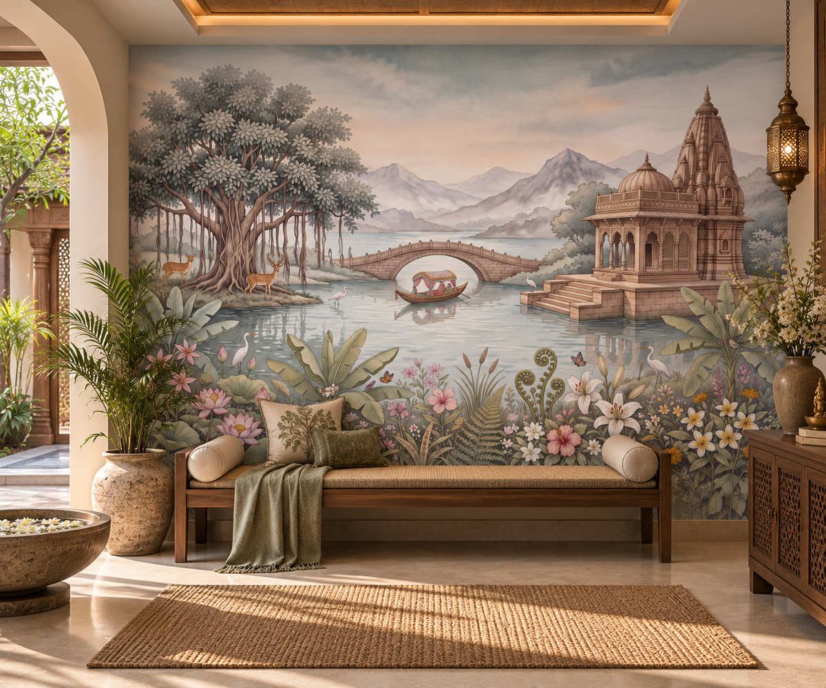 Papier peint panoramique mural « Jardin du palais céleste »-RJM16