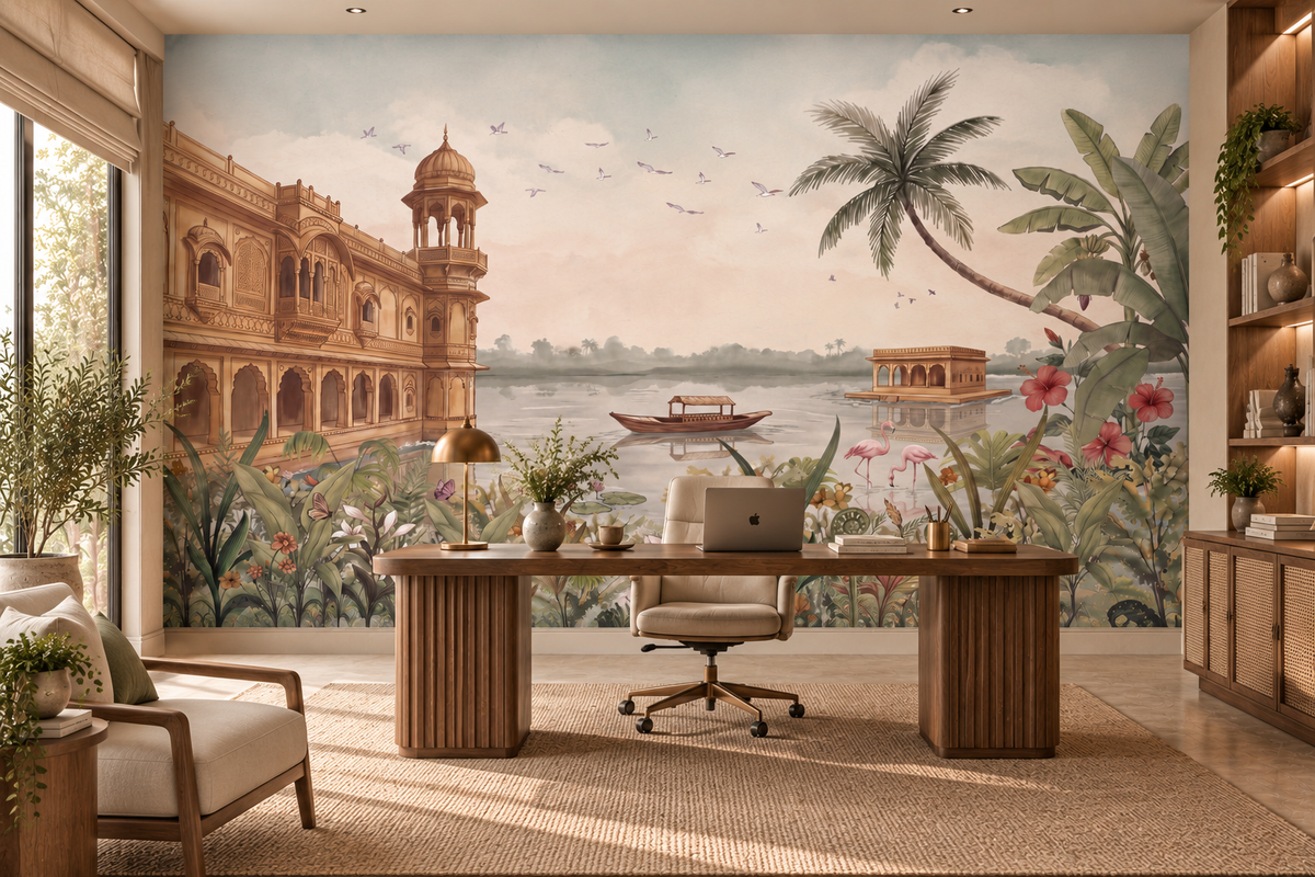 Mural de pared Jheel Mahal-RJM22