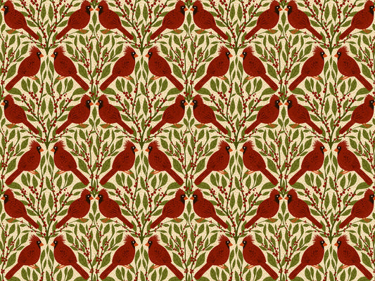 Papintures peints de papier peint de cardinal rouge vintage