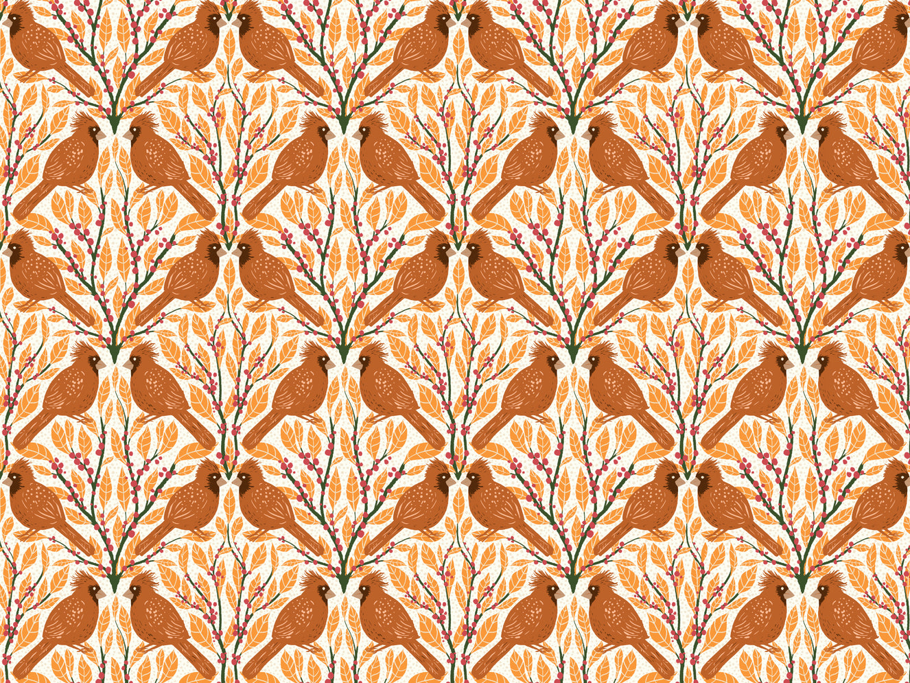 Yellow Cardinals Wallpaper Murals