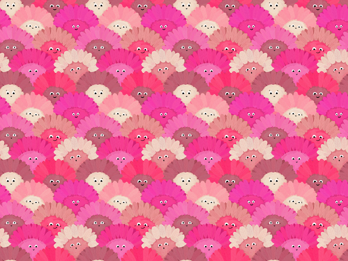 Cute Flower Wallpaper - Pink Faces in your room