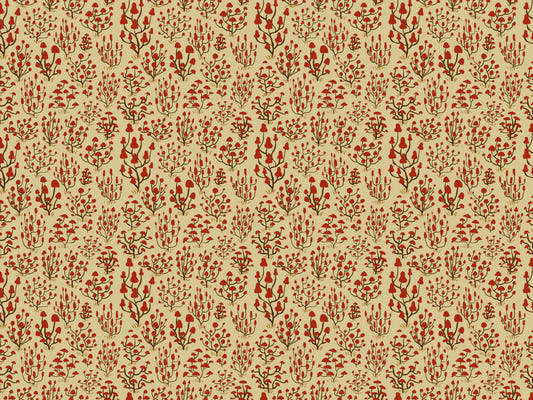 Ditsy Mushrooms Red Wallpaper
