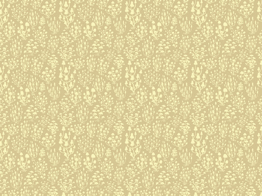 Ditsy Mushrooms Yellow Wallpaper