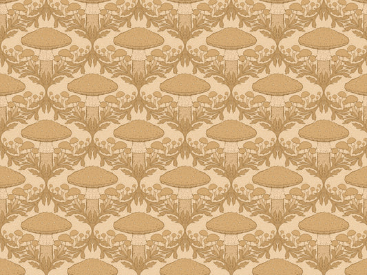 Beige Heritage Mushroom Wallpaper