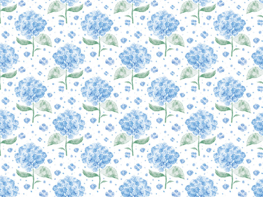 Blå hortensia i luften