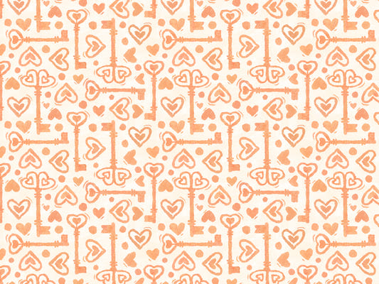 Sleutel tot het Hart Peach Wallpaper