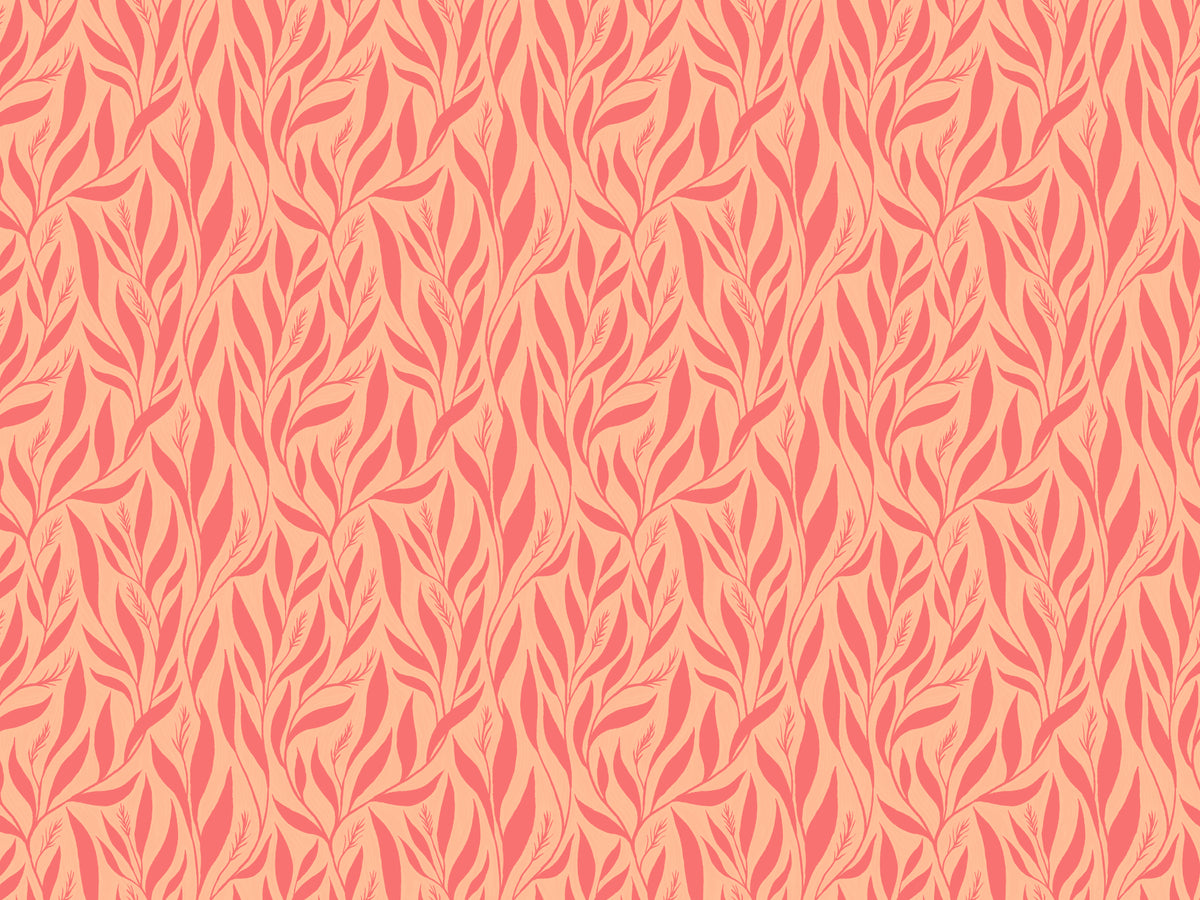 Peach and Pink Leavescapes tapet