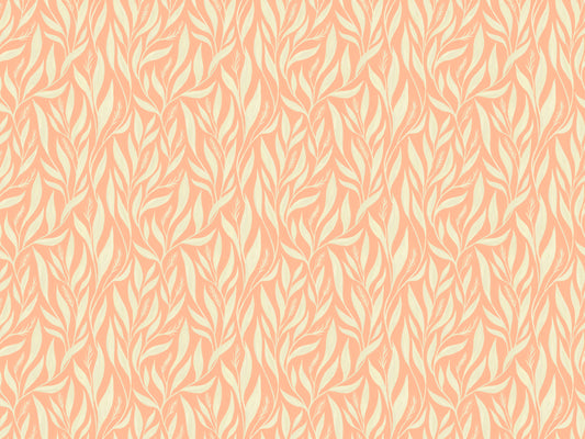 Peach och White Leavescapes tapet