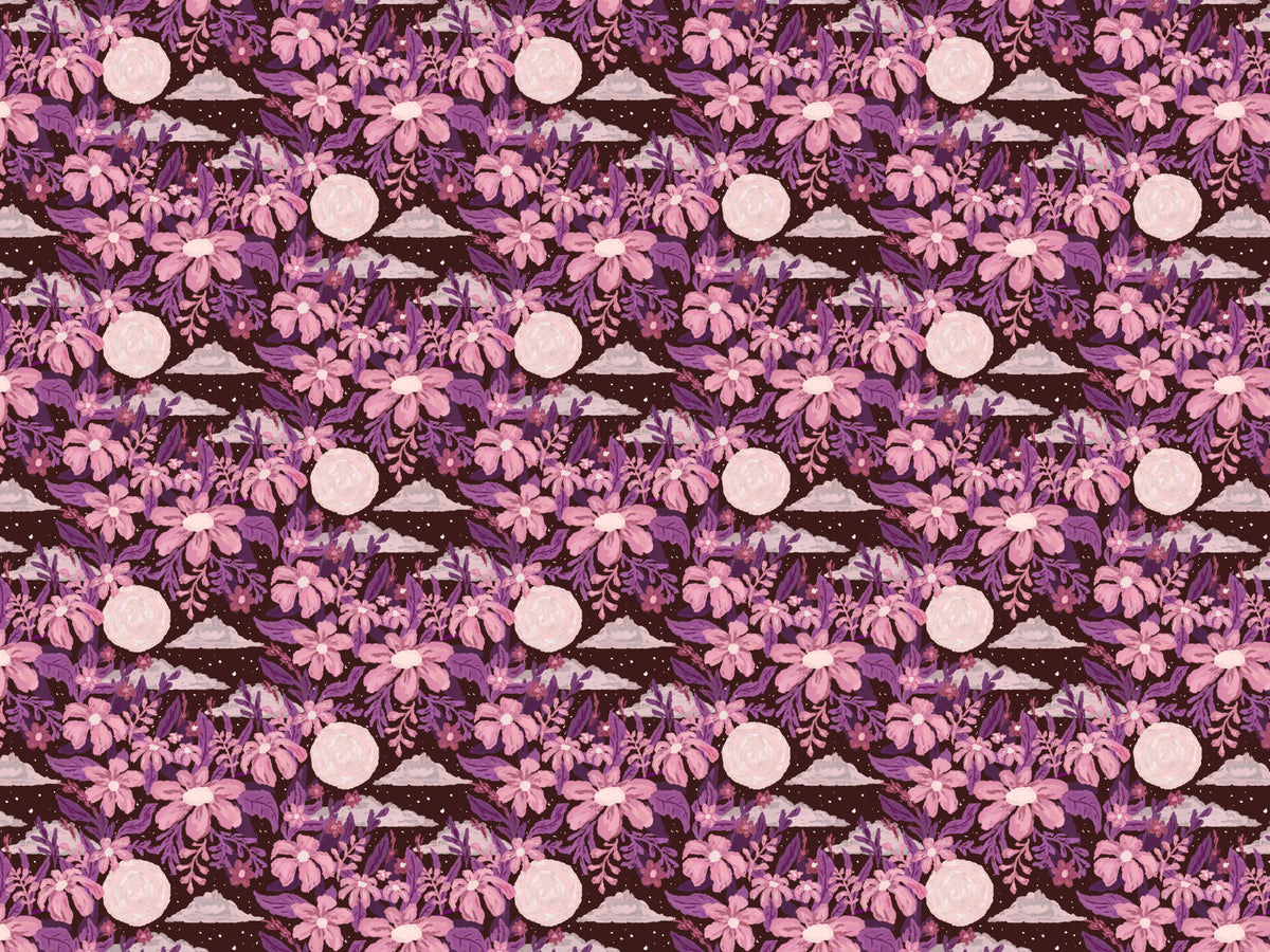 Moon Lit Garden Purple Wallpaper in your room — zoomed