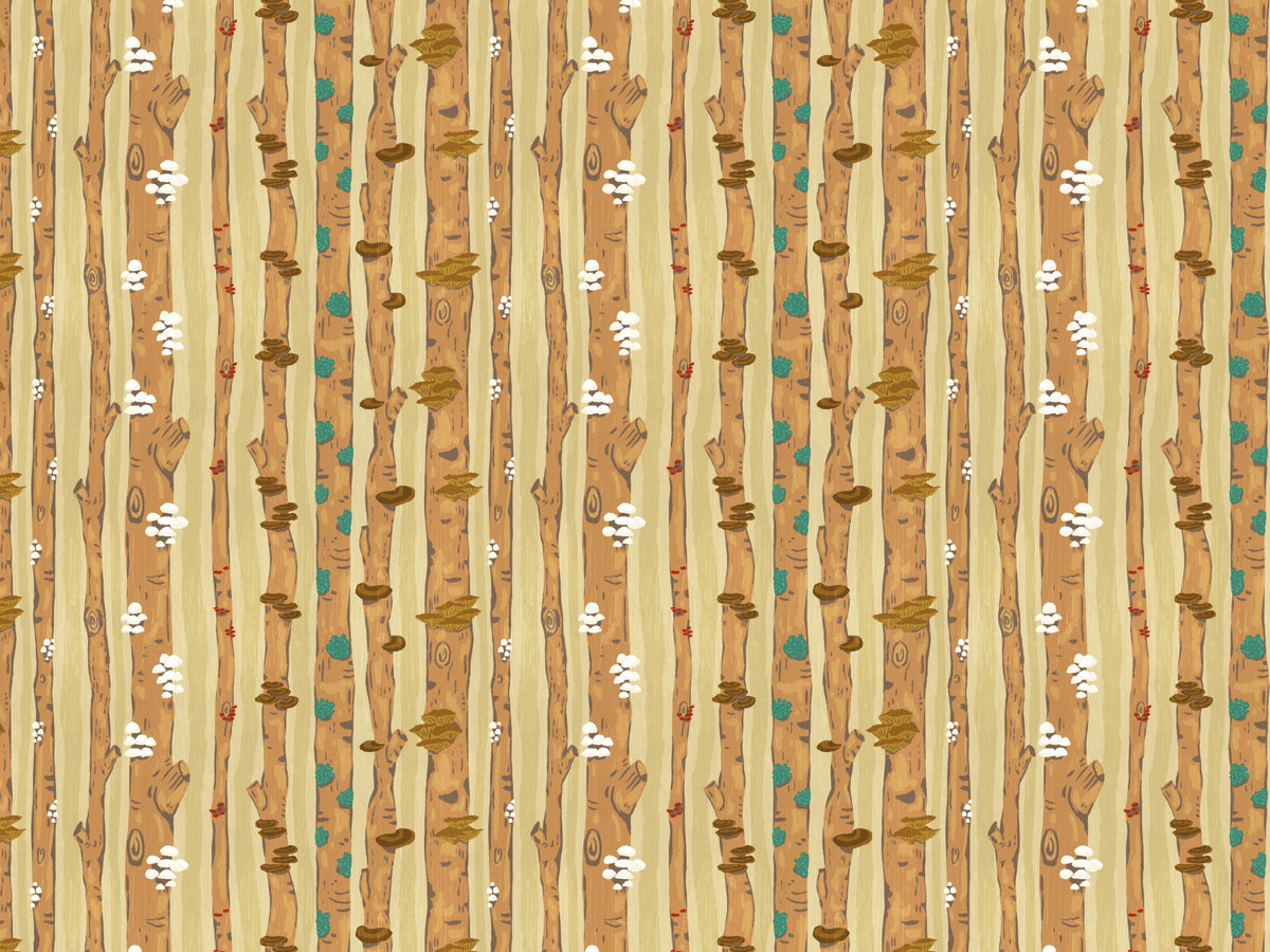 Mushrooms on Tree Trunks Wallpaper in your room — zoomed