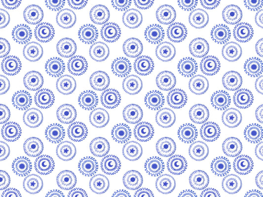 Porselein blauw verwijderbaar behang