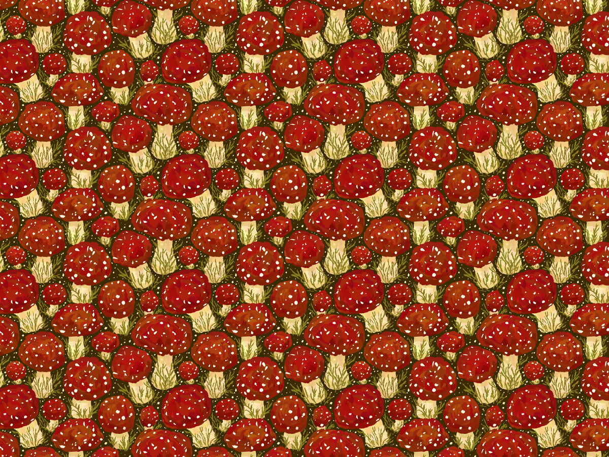 Punaisen sienin niittykuori ja keppi taustakuva in your room — zoomed