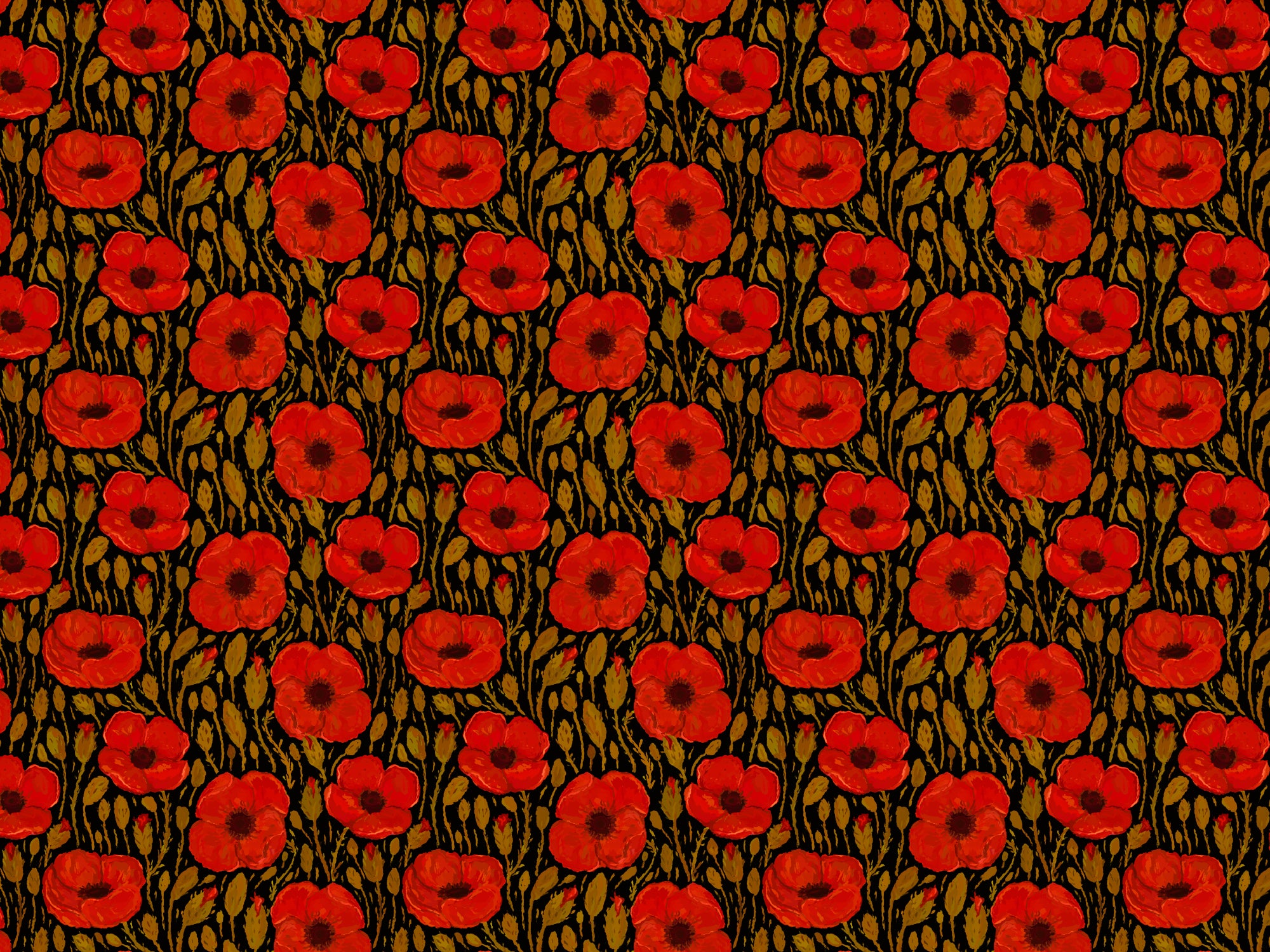 Dunkelrote Mohn -Tapete