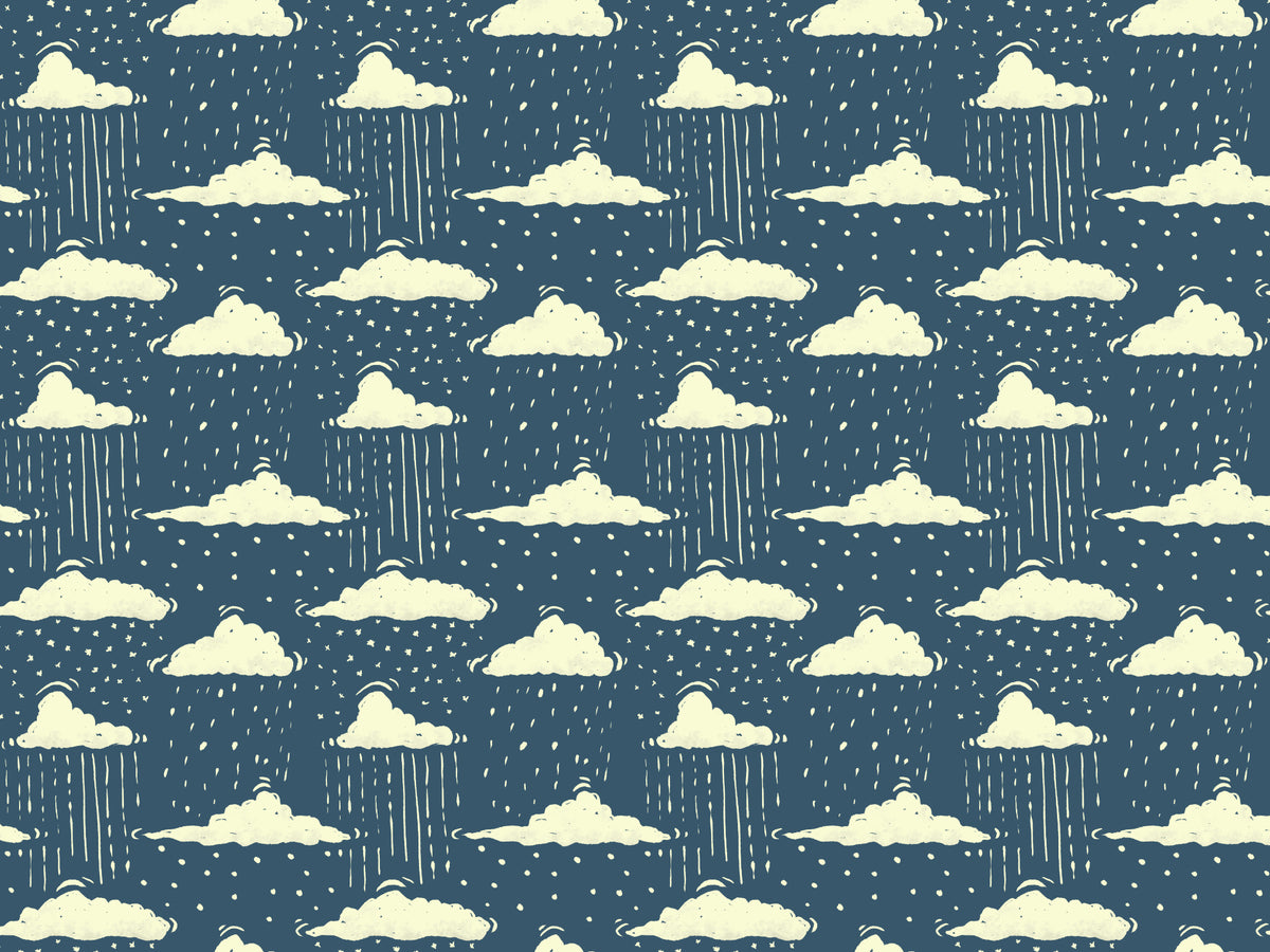 Blauer Himmel über regnerischen Wolken Tapete in your room — zoomed