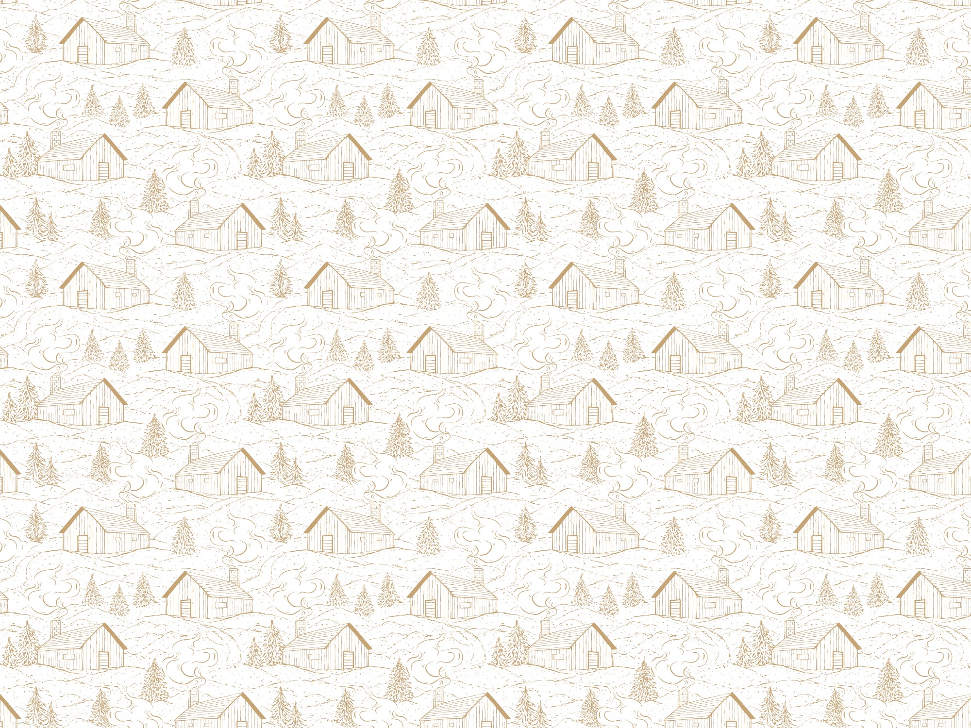Smokey Cabins Tan Color Wallpaper