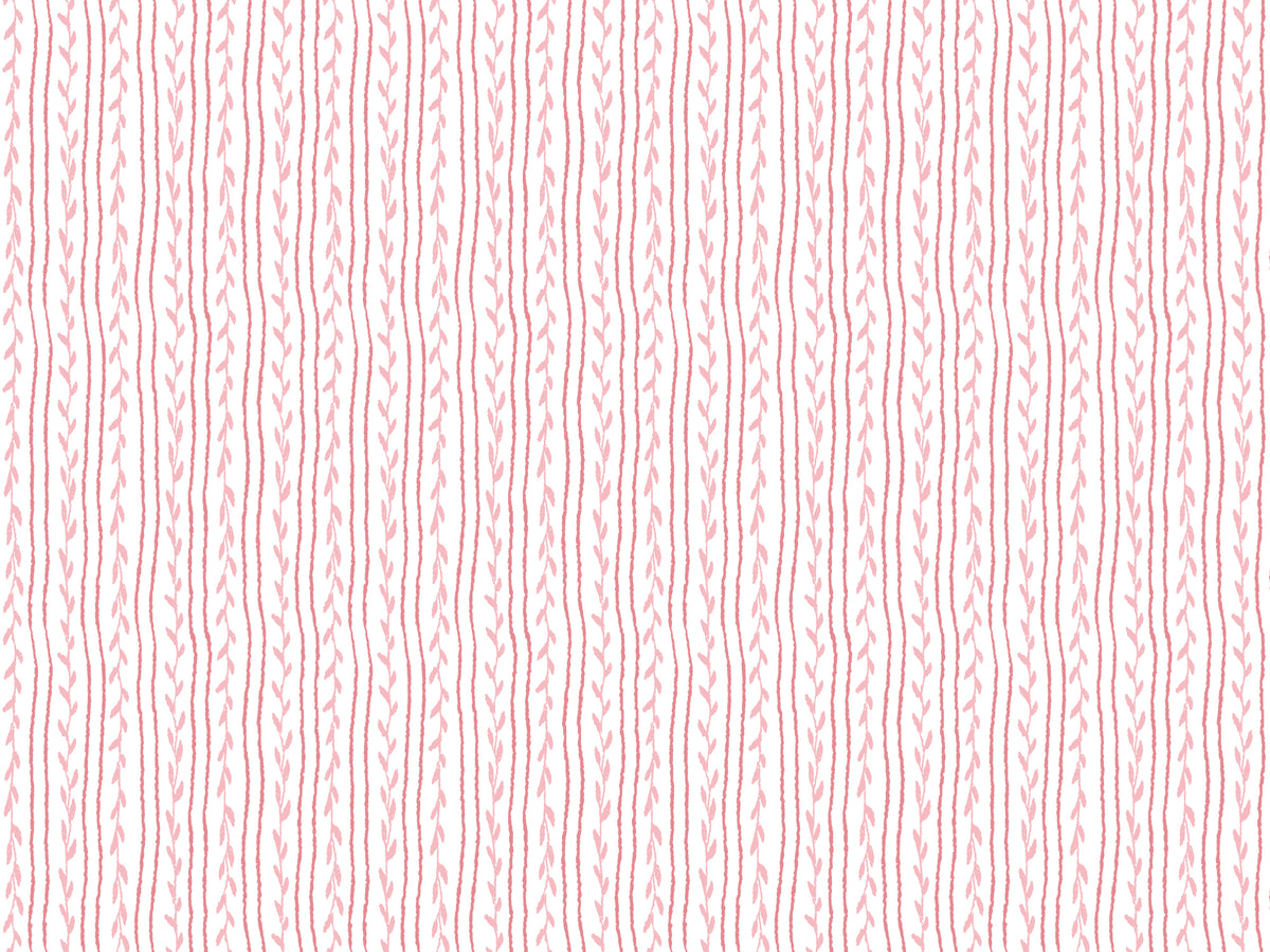 Soft Vines Pink Wallpaper in your room — zoomed
