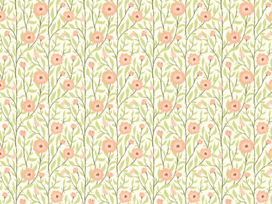 Spring Trellis Peach Fuzz Wallpaper
