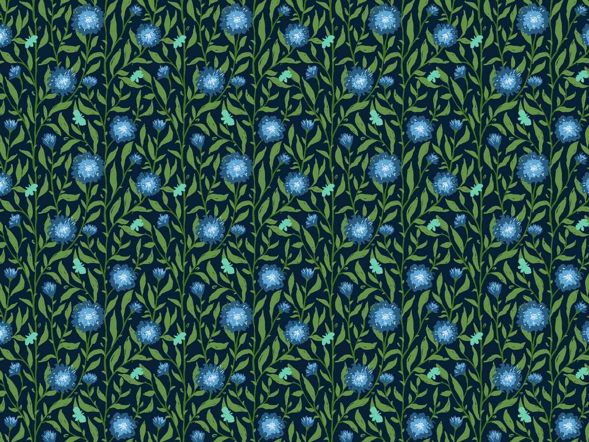 Spring Trellis Dark Green Wallpaper in your room — zoomed