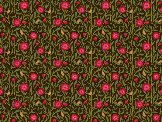 Dark Magenta Spring Trellis Wallpaper