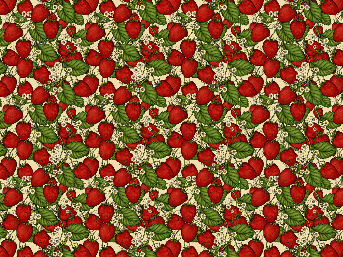 Röd jordgubbsskogsbakgrund in your room — zoomed