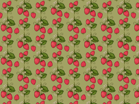 Pink Trailing Strawberries Wallpaper