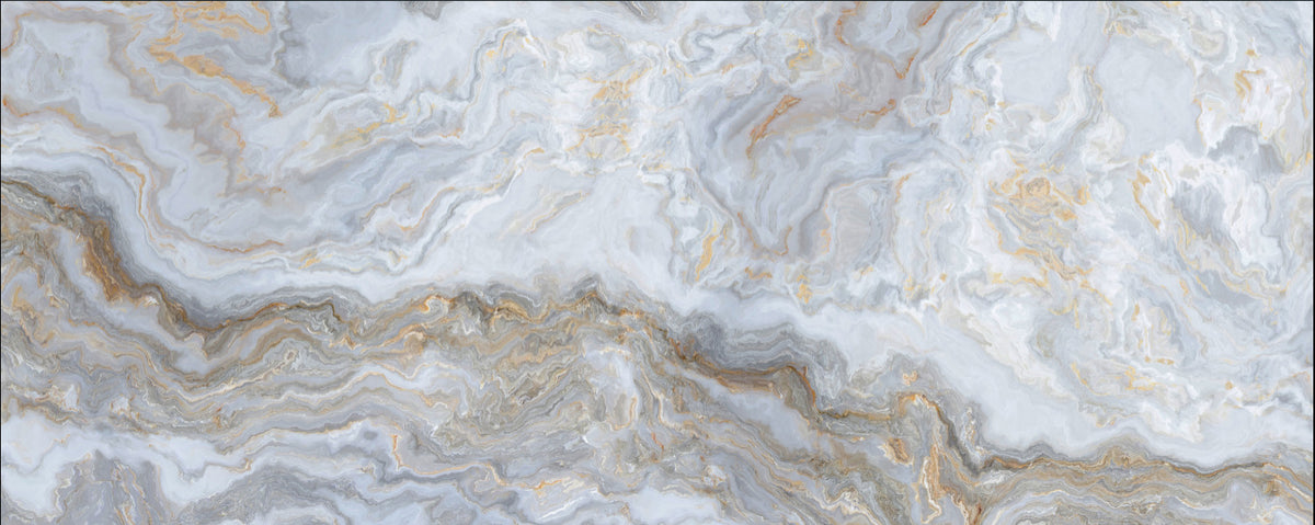 Weiße lockige natürliche Marmor Wallpaper Wandbilder in your room — zoomed