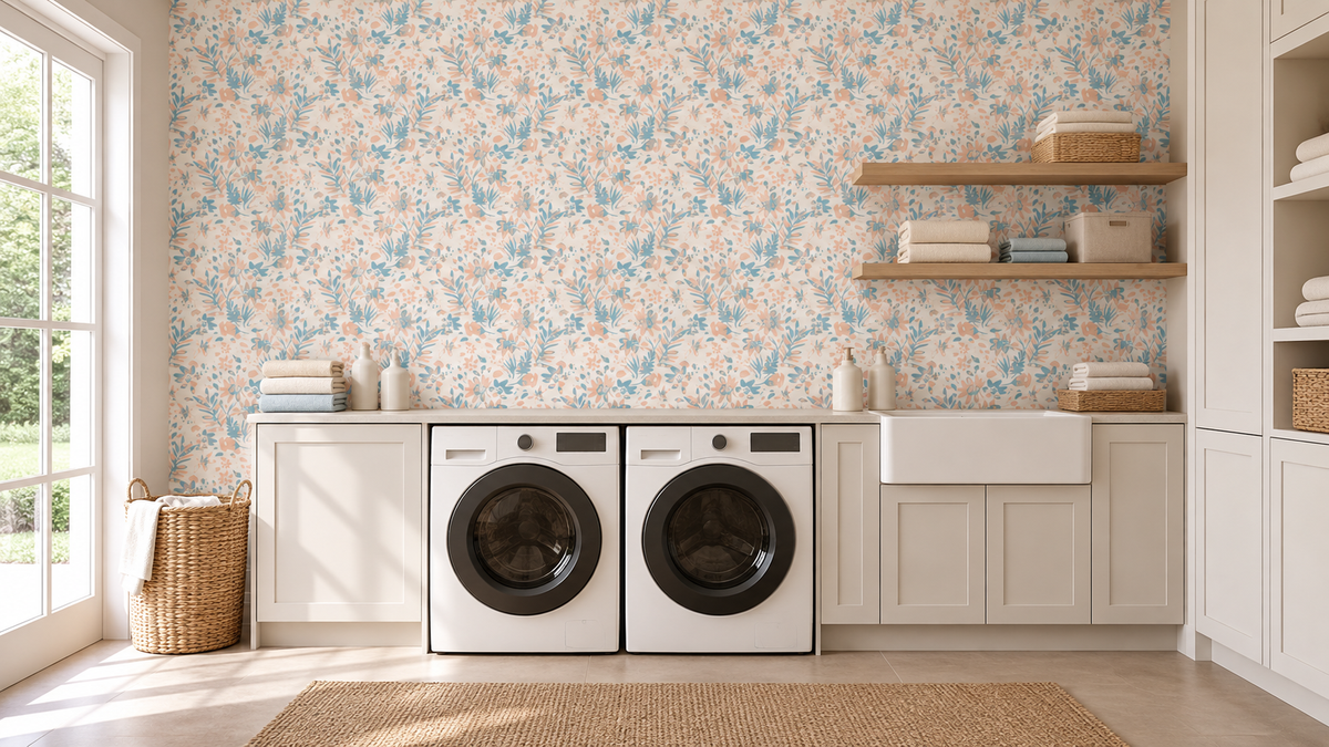 Soft Watercolor Petal Motif Wallpaper⁠
