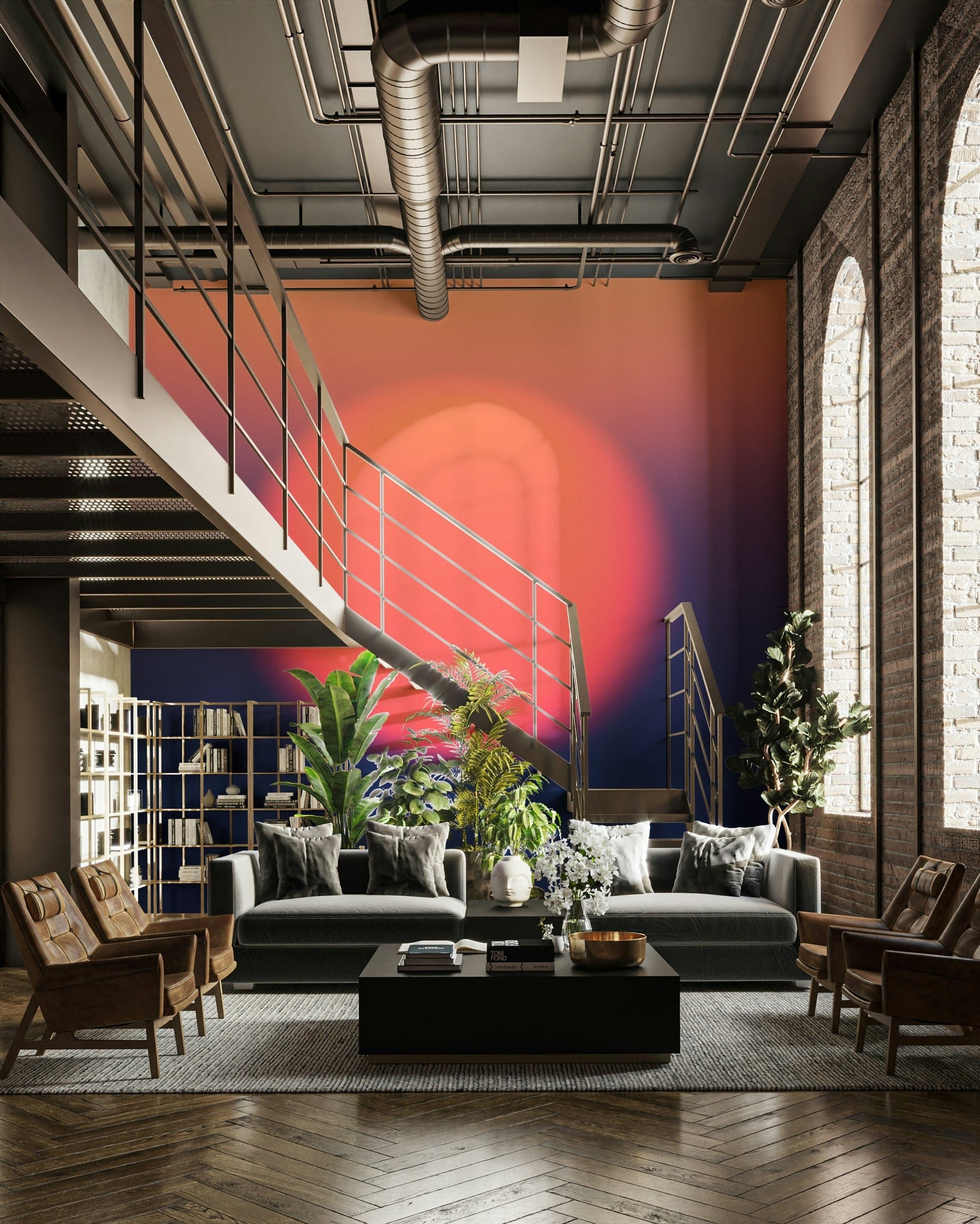 The wallpaper for walls being admired in a home.