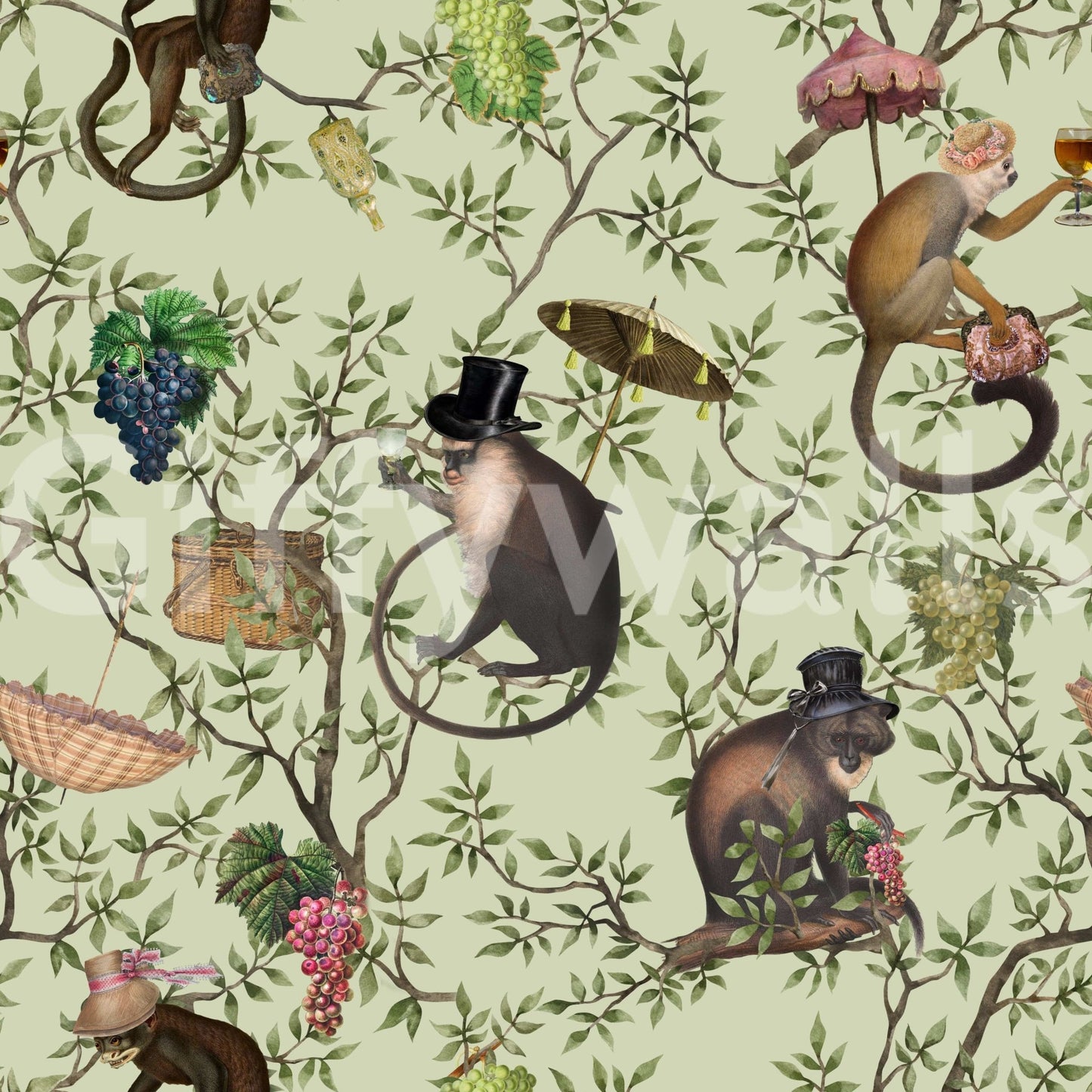 A Primate's Afternoon Tea Wallpaper⁠
