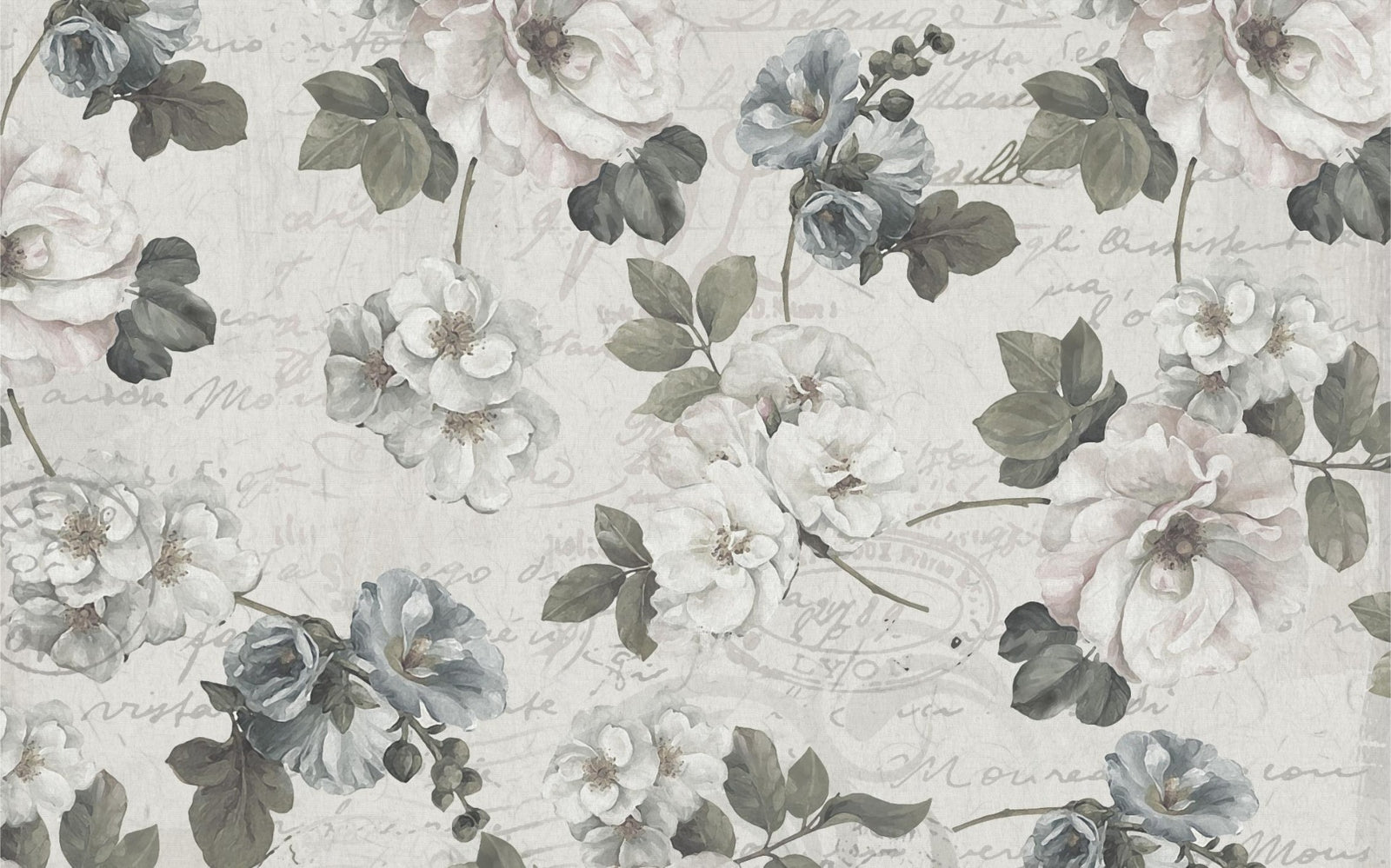 Classic White Floral Wallpaper Mural