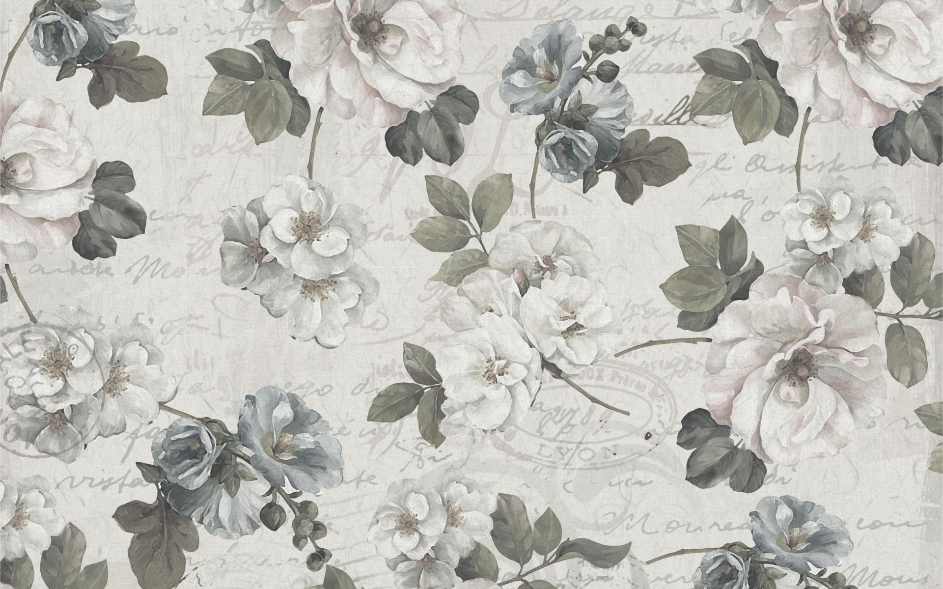 Classic White Floral Wallpaper Mural