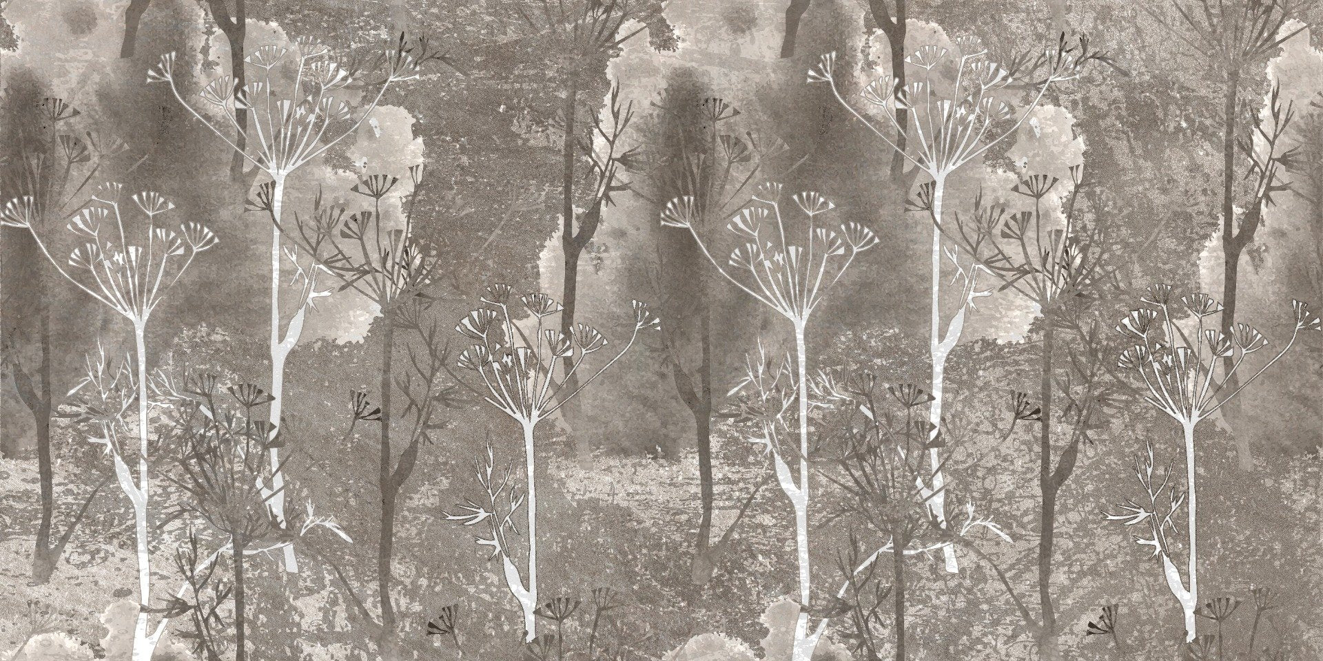Seppia grigio colorato astratto di foreste di sfondo per gli alberi dei murales in your room — zoomed