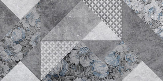 Graue farbige geometrische Blumen Tapeten Wandbilder