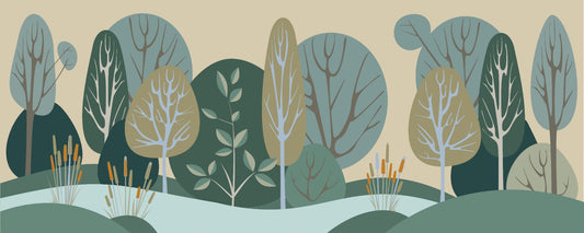 Abstract Green Tree Forest Wallpaper Mural
