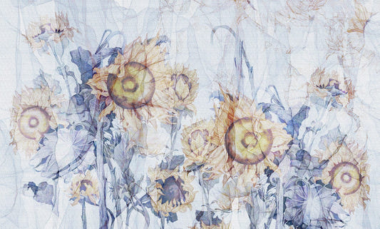 Fond d'écran de tournesol jaune bleu artistique