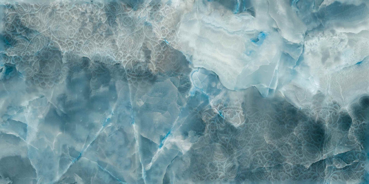 Aqua Stone Cracked Texture Wallpaper Mural in your room — zoomed
