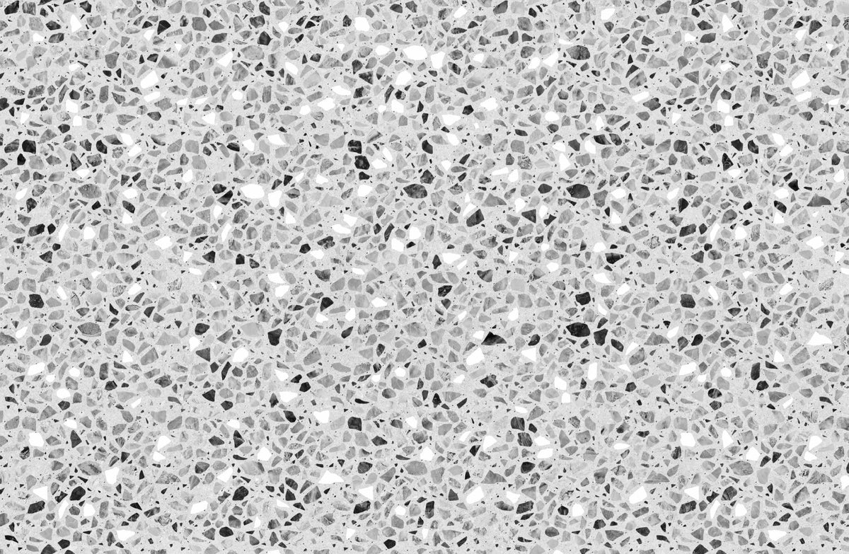 Graues Terrazzo -Steinmuster Tapete in your room — zoomed