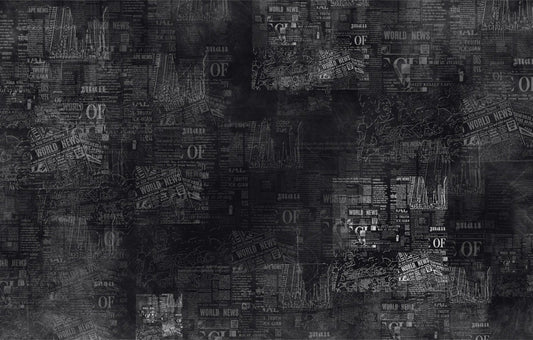Dark Newspaper Headlines Wallpaper Mural