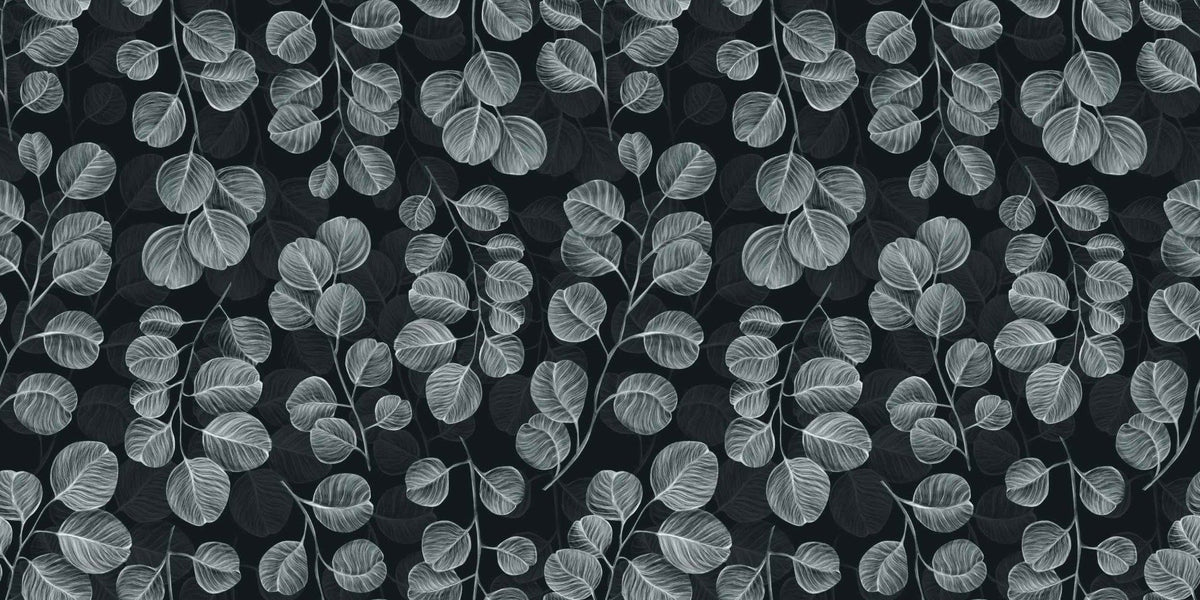 Eucalyptus Gray Leaves wallpaper mural in your room — zoomed