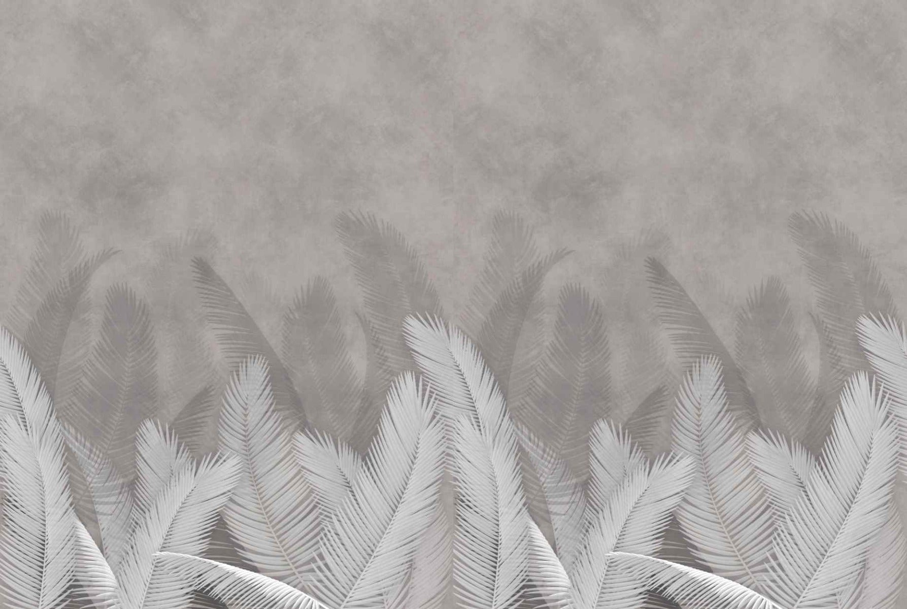 Palmblätter mit grauer Farbwallpaper