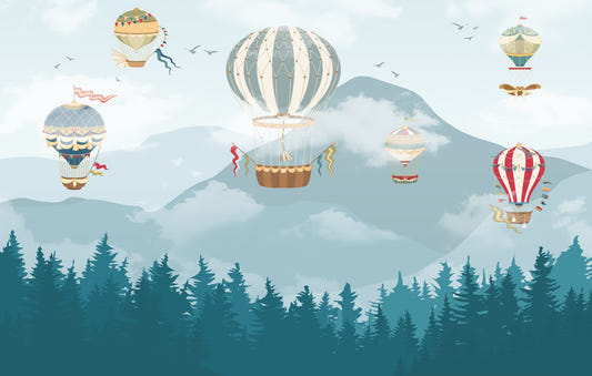 Jolly Hot Air Balloons pentru copii pentru copii Mural