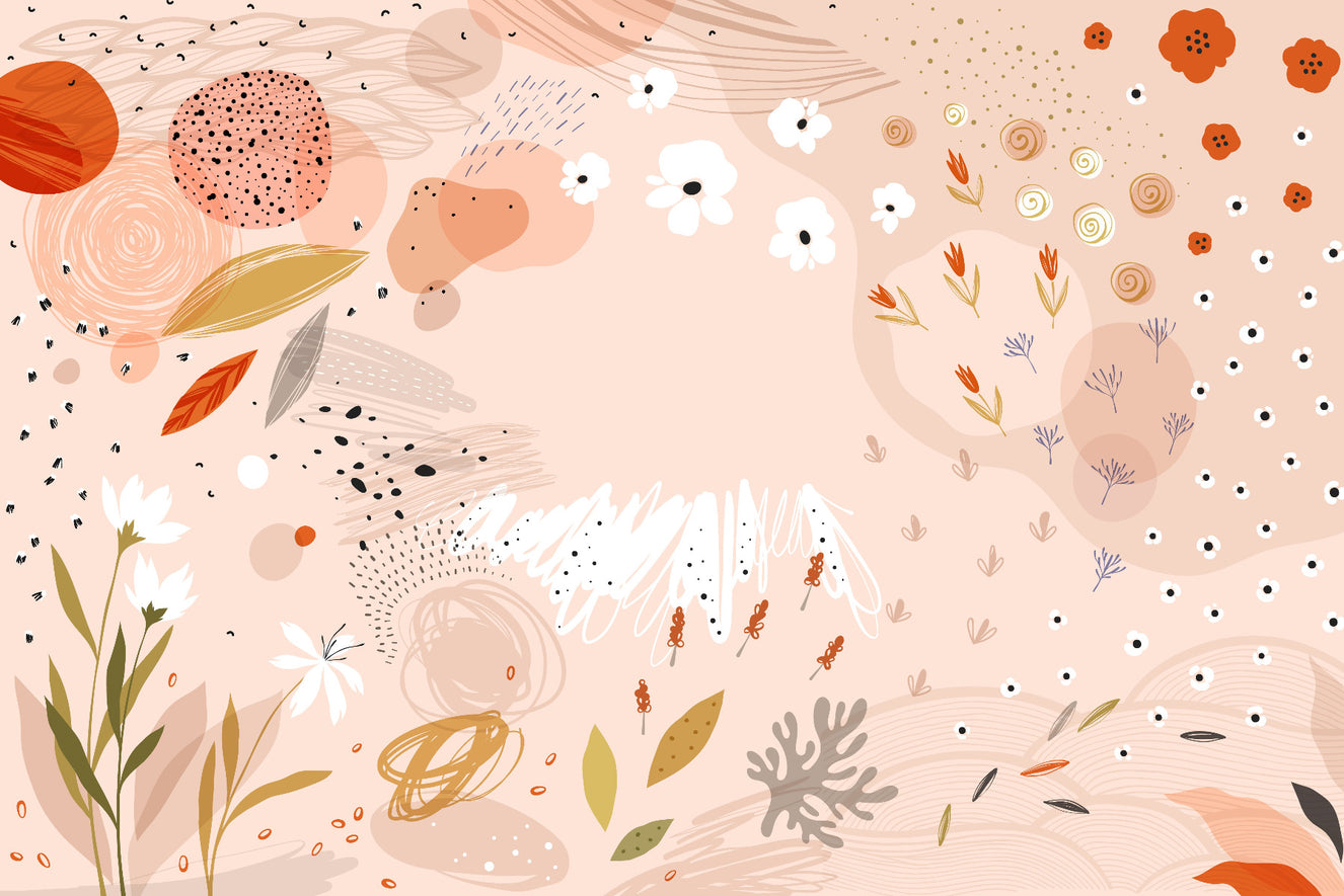Résumé Abstract Floral Art Wallpaper Mural