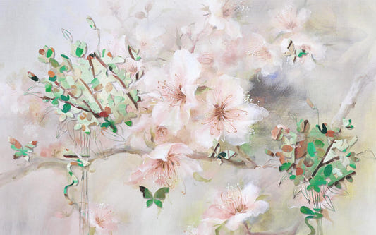 WaterColor Pink Sakura Flower Wallpaper Murales