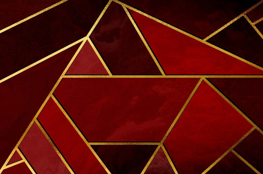 Rote und Gold abstrakte Mosaik -Tapeten Wandbilder