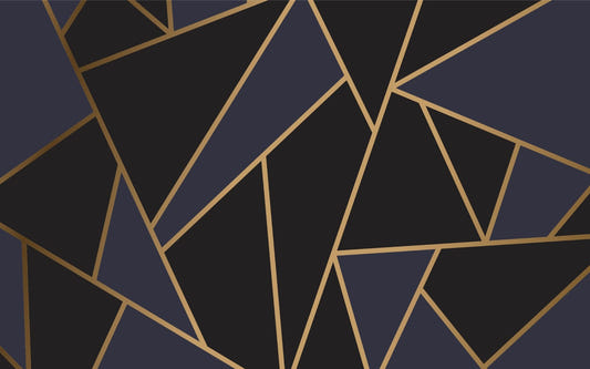 Blau und Gold abstrakte Mosaik -Tapeten Wandbilder